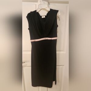 Elegant Black Dress with Pink Accent